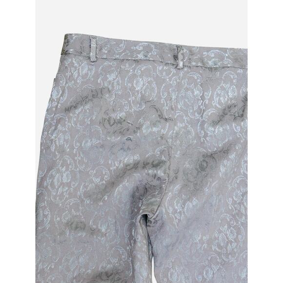 Coldwater Creek Womens 8 Embossed Paisley Pants Natural Fit Textured - Picture 3 of 8
